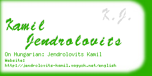 kamil jendrolovits business card